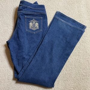 St. John Collection by Marie Gray Jeans sz 2 Crest Eagle EMBROIDERED POCKET